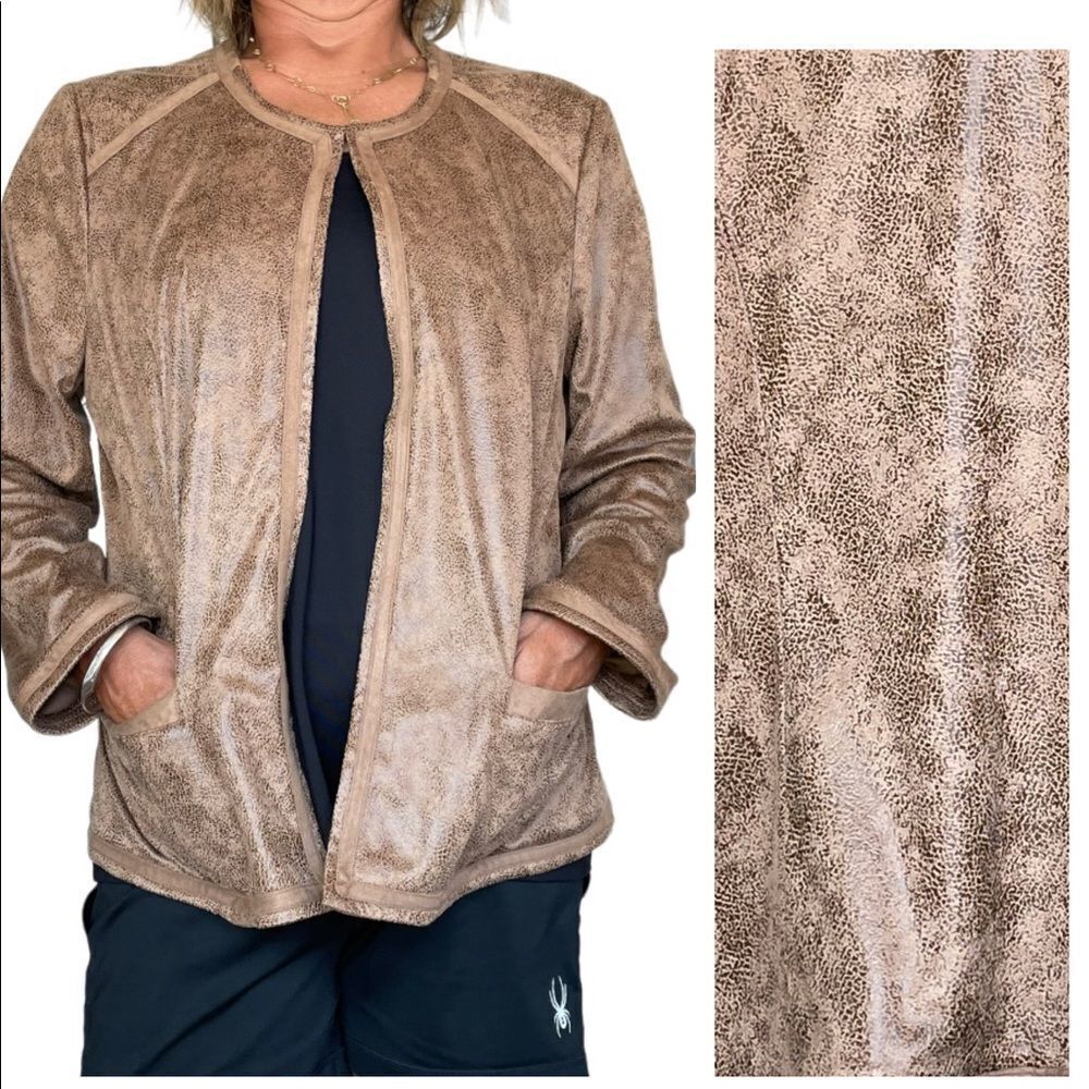 EMBOSSED FAUX SUEDE JACKET BY CHICOS‎